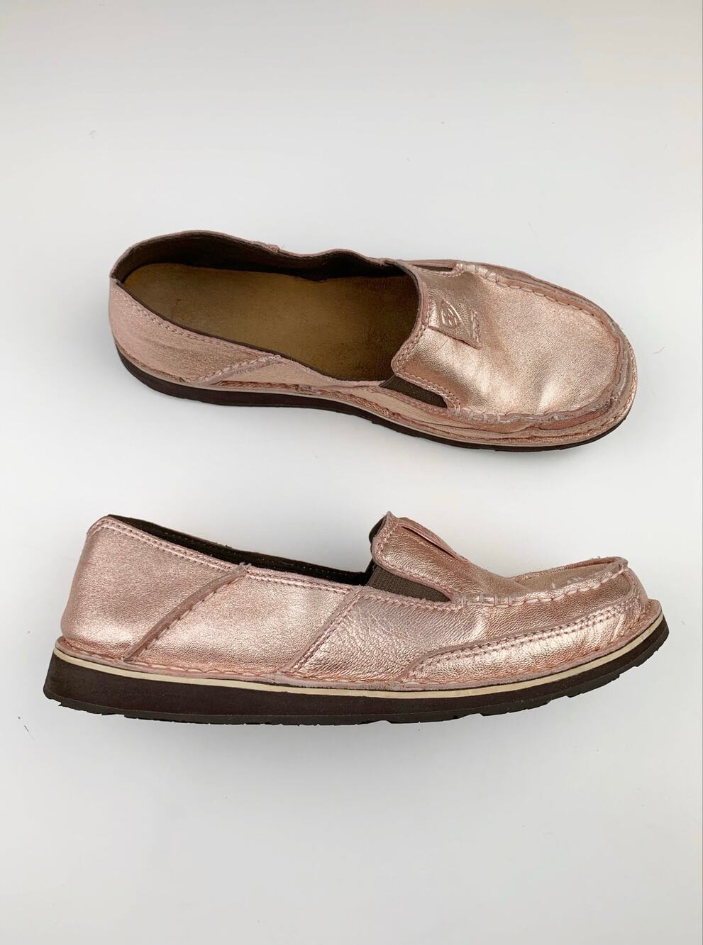 Ariat Rose Gold Leather Cruiser Shoes Slip On Loafers Comfort Casual Women's 8.5